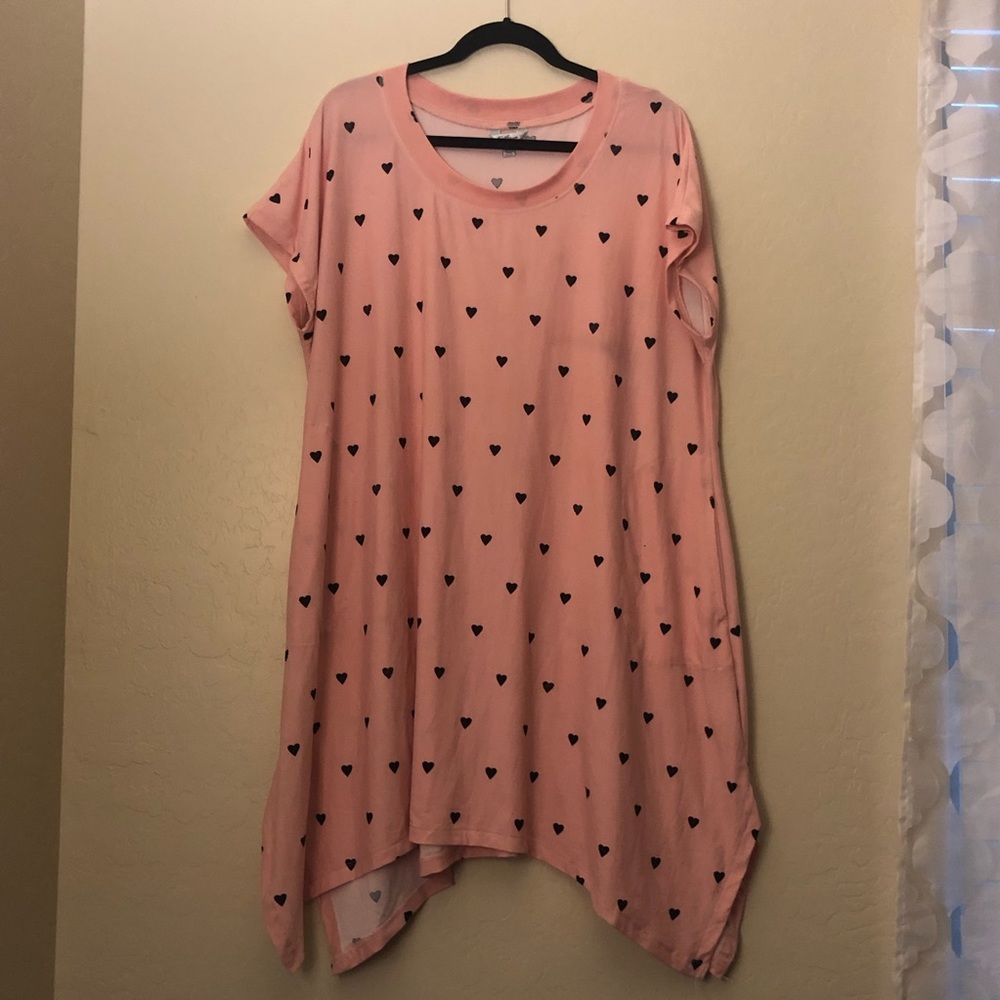 Pink/black heart dress